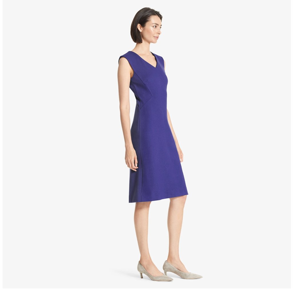 Mm Lafleur Evelyn Sheath Dress Ponte Sleeveless V-Neck Purple Size 8